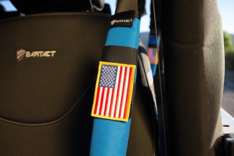 American Flag Patch Embroidered - USA Red, White and Blue 2.0 x 3.0 Inch Patch w/ Velcro/Hook Backing Stars On Left Bartact