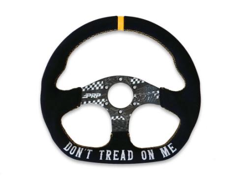 Don't Tread on Me Comp-R Suede Steering Wheel 13 Inch Diameter D-Shaped PRP Seats