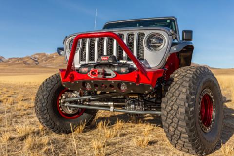 Bare Steel Nighthawk Mid-tube Stinger Front Bumper with Aluminum Skid for JK, JL, and JT - Bare Steel Artec Industries