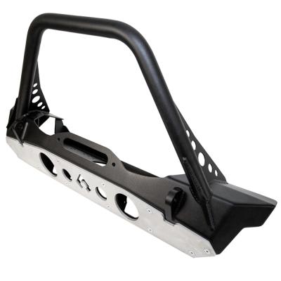 Powdercoat Nighthawk Mid-tube Stinger Front Bumper with Aluminum Skid for JK, JL, and JT - Black Powdercoat Artec Industries