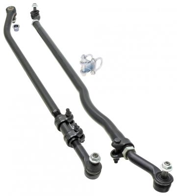 Currectlync Steering System 07-18 Wrangler JK w/Flipped Drag Link 1 1/2 Inch Diameter Tube Tie Rod/Forged Drag Link/Forged Tie Rod Ends Premium Jam Nuts And Adjuster RockJock 4x4