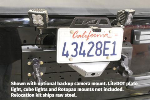 License Plate Relocator/Light Mount for JK-JL (w/ Backup Camera Mount) For Jeep JK|Jeep JL Motobilt