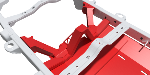 4 Link Suspension Bracket Kit With Skid Plate For 12-18 Jeep JKU Bare Steel Motobilt