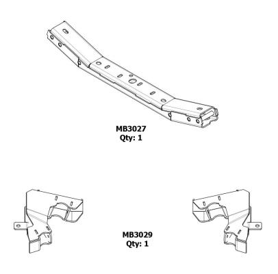 4 Link Front Suspension Brackets With Transmission Crossmember For 07-11 Jeep JKU Bare Steel Motobilt