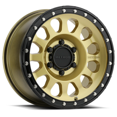 Aluminum Wheels 16x8 MR315 Bolt Pattern 6 On 139.7 Offset 0 Lip Size 1.65 Gold GD Black Street Loc Method