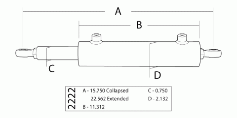 Single Ended Steering Cylinder Kit, 1.75 Inch X 6.75 Inch X 0.750 Inch Rod PSC Performance Steering Components