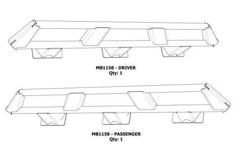 Frame Mounted Rocker Guards for Jeep JKU 4 Door Motobilt