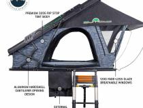XD Lohtse - Clamshell Aluminum Roof Top Tent, 2 Person, Grey Body and Black Rainfly Overland Vehicle Systems
