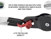 19019904 Recovery Shackle 3/4 Inch 4.75 Ton Red Overland Vehicle Systems