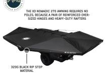 XD Nomadic 270 - Awning, Lights, Black Out, Wall Kit, Passenger Side, Black Body, Black Trim and Black Travel Cover Overland Vehicle Systems