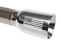 2.75 Inch Cat-Back Dual Rear Exit with Single 4.0 Inch Polished Flat Cut Tips with USA Flag Etch 07-18 Jeep Wrangler JKU 116 Inch Wheel Base Corsa Performance