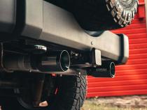 2.75 Inch Cat-Back Dual Rear Exit with Single 4.0 Inch Polished Flat Cut Tips with USA Flag Etch 07-18 Jeep Wrangler JKU 116 Inch Wheel Base Corsa Performance
