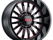 Cast Aluminum Wheels Summit 9110 GB-RD 24x14 Red Milled Spokes Gloss Black 6 On 135 Bolt Pattern -76 Offset Cali Offroad Wheels