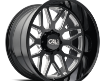 Cast Aluminum Wheels Invader 9115 GB-M 20x10 Milled Gloss Black 5 On 127 Bolt Pattern -25 Offset Cali Offroad Wheels