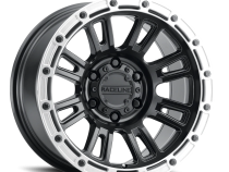Aluminum Wheels 17x8 Compass 956BS Satin Black Silver Ring 30 Offset 5 on 110 Bolt Pattern 72.62 Bore Raceline