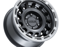 Aluminum Wheels 17x9 Halo 957BS Satin Black Silver Ring -12 Offset 5 on 127 Bolt Pattern 78.1 Bore Raceline