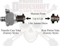 JL Rear 1310 Solid CV Driveshaft 2 Door (Sport - Sahara) Pinion Yoke Style Adams Driveshaft