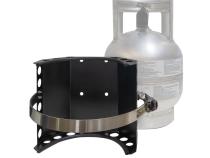 Gannett Locker 10 lb Aluminum Propane Bracket Stainless Steel Straps Black Power Tank