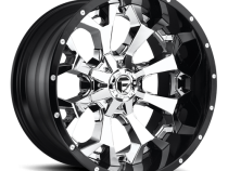 Aluminum Wheels 22X10 Assault D246 6 On 135/6 On 139.7 Chrome/Gloss Black Lip 106.1 Bore -13 Offset 8 Spoke Fuel Off Road Wheels