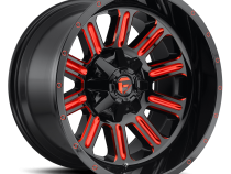 Aluminum Wheels 20X10 Hardline D621 5 On 114.3/5 On 127 Gloss Black/Candy Red 78.1 Bore -18 Offset Fuel Off Road Wheels