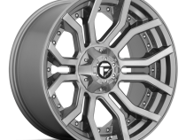 Aluminum Wheels 20X10 Rage Platinum D713 5 On 127/5 On 139.7 Brushed Gunmetal Gray Tinted Clear 87.1 Bore -18 Offset Fuel Off Road Wheels