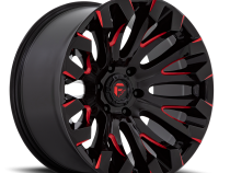 Aluminum Wheels 20X10 Quake D829 5 On 127 Gloss Black Milled Red 71.5 Bore -18 Offset Fuel Off Road Wheels