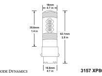 3157 LED Bulb XP80 LED Red Single Diode Dynamics