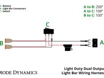 Light Duty Dual Output Light Bar Wiring Harness Diode Dynamics