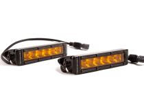 6 Inch LED Light Bar Single Row Straight SS6 Amber Driving Light Bar Pair Diode Dynamics