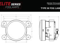Elite Series Type M Fog Lamps, White Pair Diode Dynamics