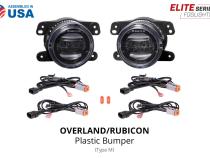 Elite Series Fog Lamps for 2020-2022 Jeep JT Gladiator Rubicon w/ Steel Bumper Pair Cool White 6000K Diode Dynamics