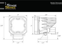 Stage Series C1 LED Pod Yellow SAE Fog Standard ABL Each Diode Dynamics