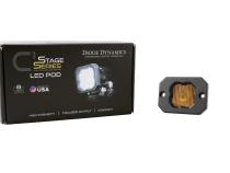 Stage Series C1 LED Pod Yellow SAE Fog Flush ABL Each Diode Dynamics