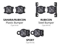 SS3 LED Fog Light Kit for 2018-2021 Jeep JL Wrangler White SAE Fog Max w/ Backlight Type M Bracket Kit Diode Dynamics