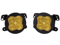 SS3 LED Fog Light Kit for 2018-2021 Jeep JL Wrangler Yellow SAE Fog Max w/ Backlight Type M Bracket Kit Diode Dynamics