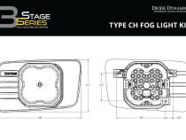 SS3 Type CH LED Fog Light Kit Sport ABL White SAE Fog Diode Dynamics