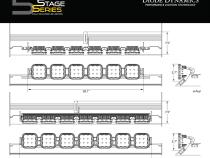 SS5 6-Pod CrossLink Mounting Kit for Prinsu/Sherpa Roof Racks, Pro Yellow Combo Diode Dynamics