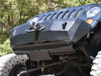 Jeep JK Front Bumper Skid Plate For 07-18 Wranger JK Rigid Series Steel Powdercoat Black Rock Slide Engineering