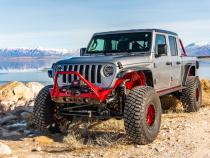 Bare Steel Nighthawk Mid-tube Stinger Front Bumper with Aluminum Skid for JK, JL, and JT - Bare Steel Artec Industries