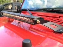 Jeep JK 20 Inch LED Single Row Hood Mounts 07-18 Wrangler JK Motobilt