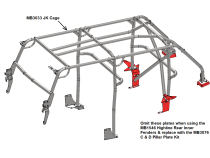 Cage C &amp;amp; D Plates for JKU Rear Highline Inner Fenders Motobilt
