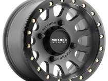 Aluminum Wheels 15x7 MR401 Beadlock UTV Bolt Pattern 5 On 114.3 Offset 38 Lip Size 0.79 Titanium GY Matte Black Ring Method