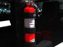 Fire Extinguisher Holder For Padded Roll Bars Webbing Black Bartact