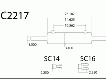 Double Ended XD Steering Cylinder Kit for Full Hydraulic Steering Systems, 3.0 Inch X 9.0 Inch X 1.50 Inch Rod PSC Performance Steering Components